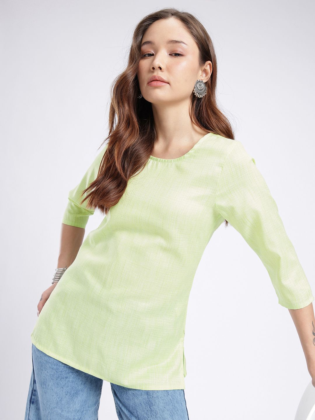 Anouk Rustic Geometric Self-Design Straight Kurti-picture-46