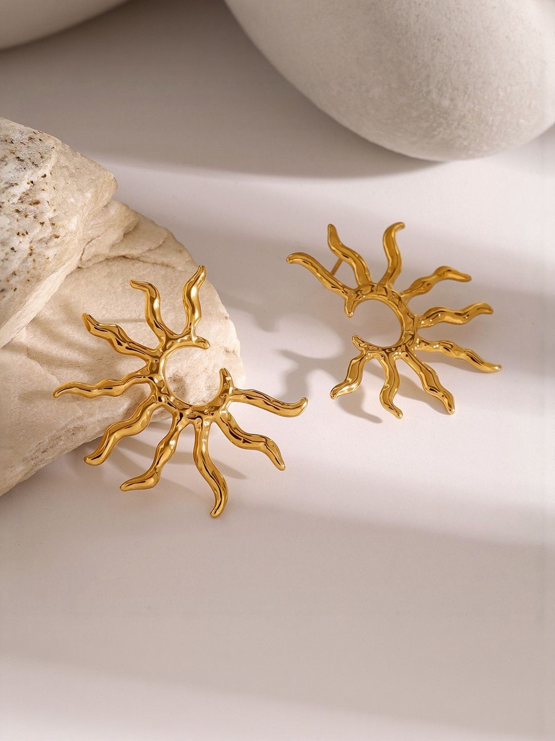 DIVASTRI Stainless Steel 18Kt Gold-Plated Anti Tarnish Quirky Shaped Korean Studs-picture-25