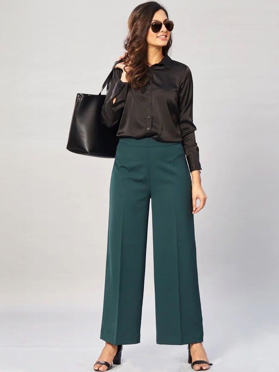 FNOCKS Women Relaxed Straight Leg High-Rise Pleated Parallel Trousers-picture-35