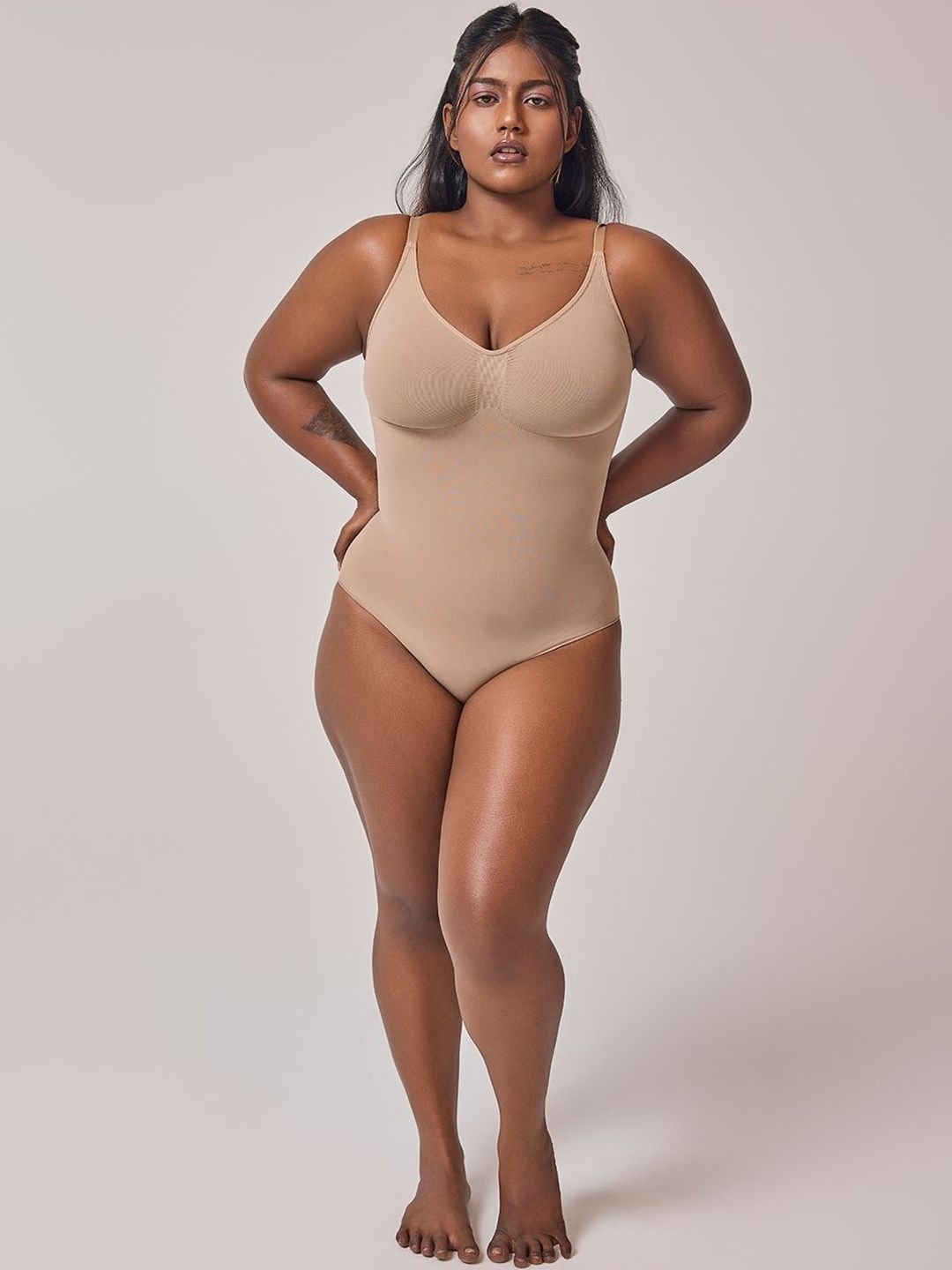 Invogue Plus Size Shoulder Straps Sleeveless Seamlesss Body Shapewear-picture-6