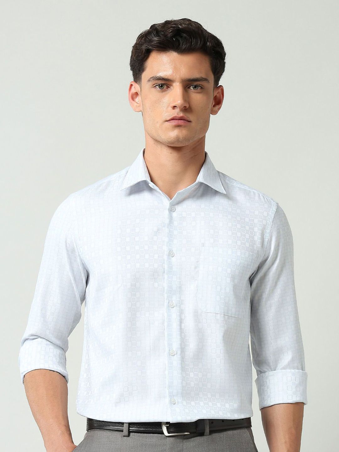 AD By Arvind Men Textured Spread Collar Formal Shirt-picture-38