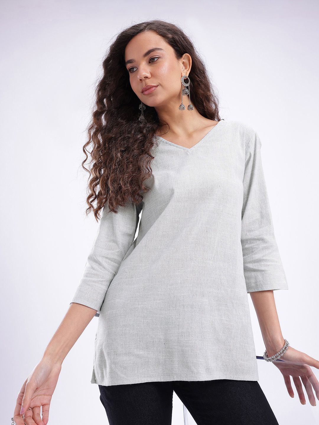 Anouk Rustic V-Neck Straight Kurti-picture-21