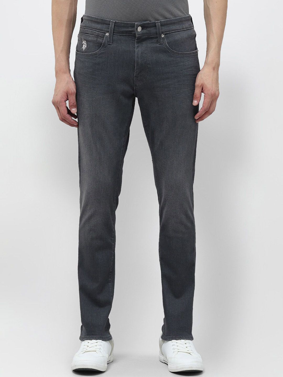 U.S. Polo Assn. Denim Co. Men Tapered Fit Mid-Rise Light Fade Stretchable Jeans-picture-42