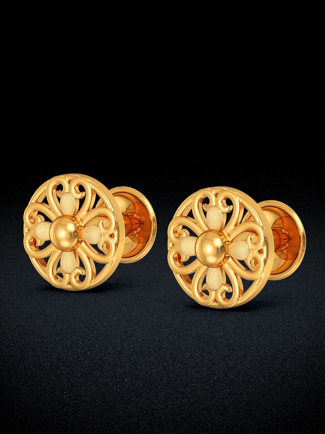 Joyalukkas Women 22Kt Gold Bloom Enchanted Stud Earring - 1.358 g-picture-3