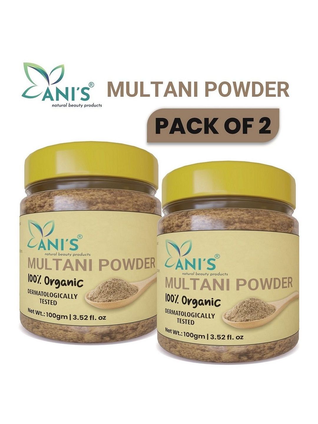 ANI'S Set Of 2 Organic Multani Mitti Powder For Face And Hair - 100 g Each-picture-36
