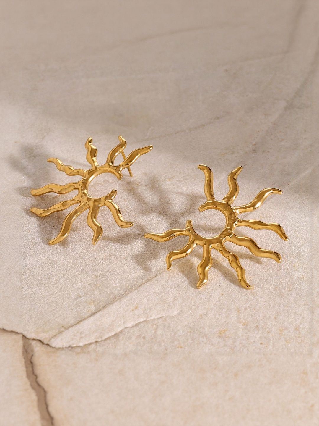 DressBerry 18kt Gold Anti Tarnish Quirky Studs Earrings-picture-38