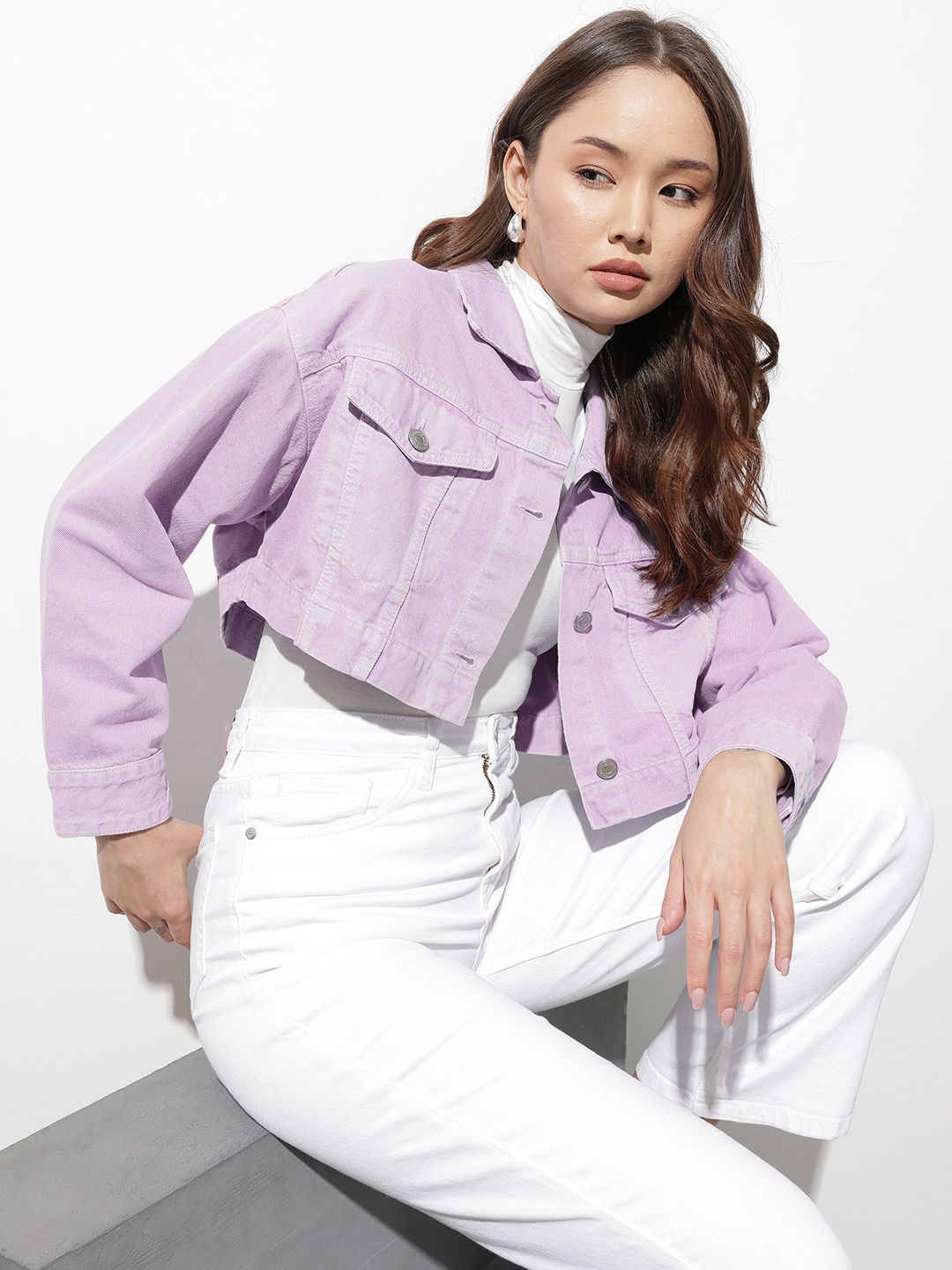 The Roadster Life Co. Pure Cotton Crop Denim Jacket-image-20