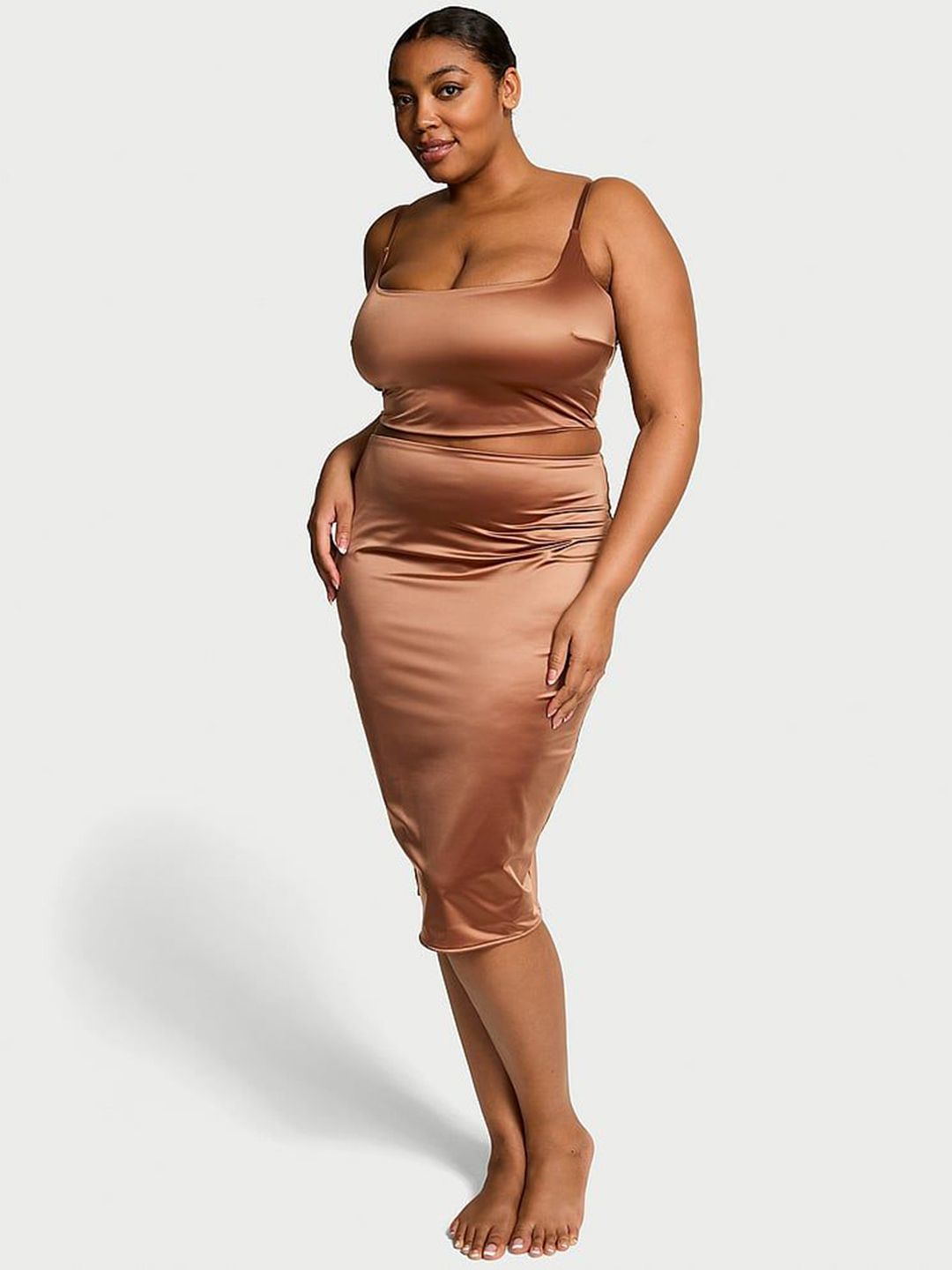 Victoria's Secret Women Shoulder Straps Bralette & Tube Skirt Night Suit-picture-49