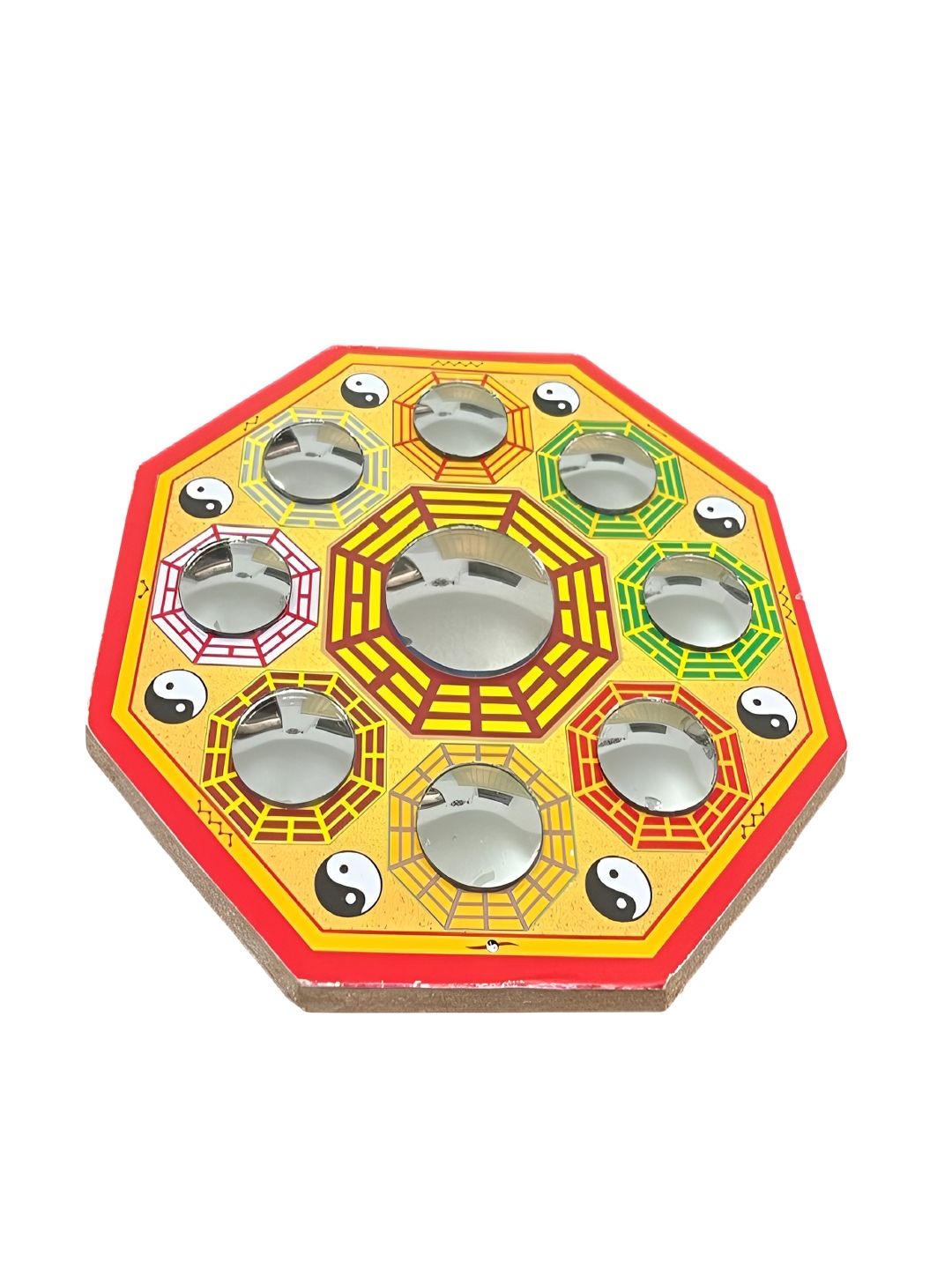 numeroastro Yellow & Red Feng Shui Bagua Pakua Wooden Mirror-picture-18