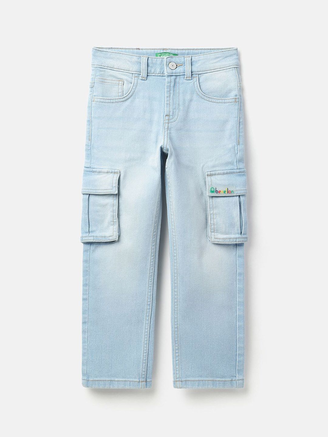 United Colors of Benetton Boys Straight Fit Mid-Rise Light Fade Denim Jeans-picture-41