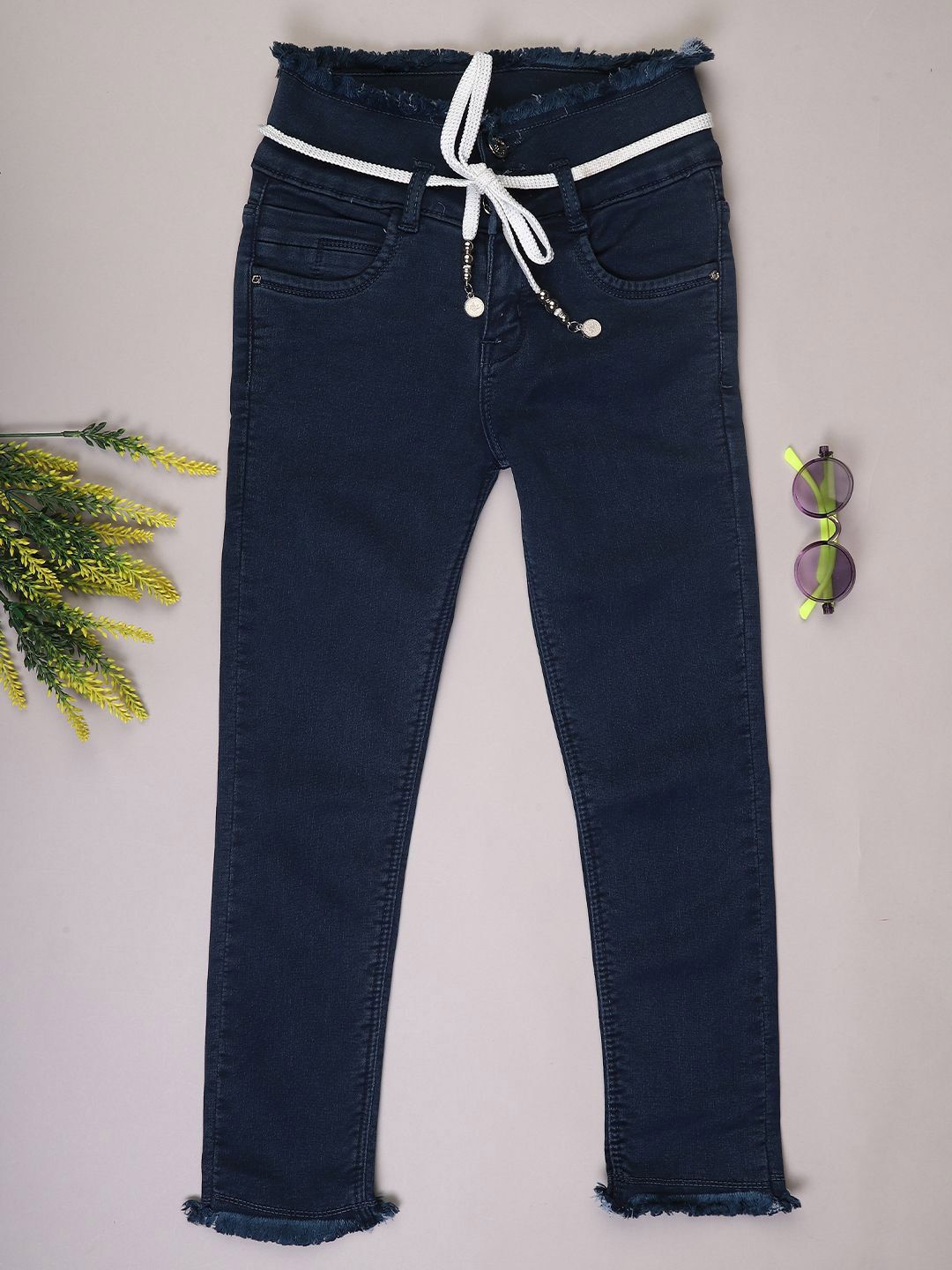 V-Mart Girls Slim Fit Mid-Rise Stretchable Denim Jeans-picture-39