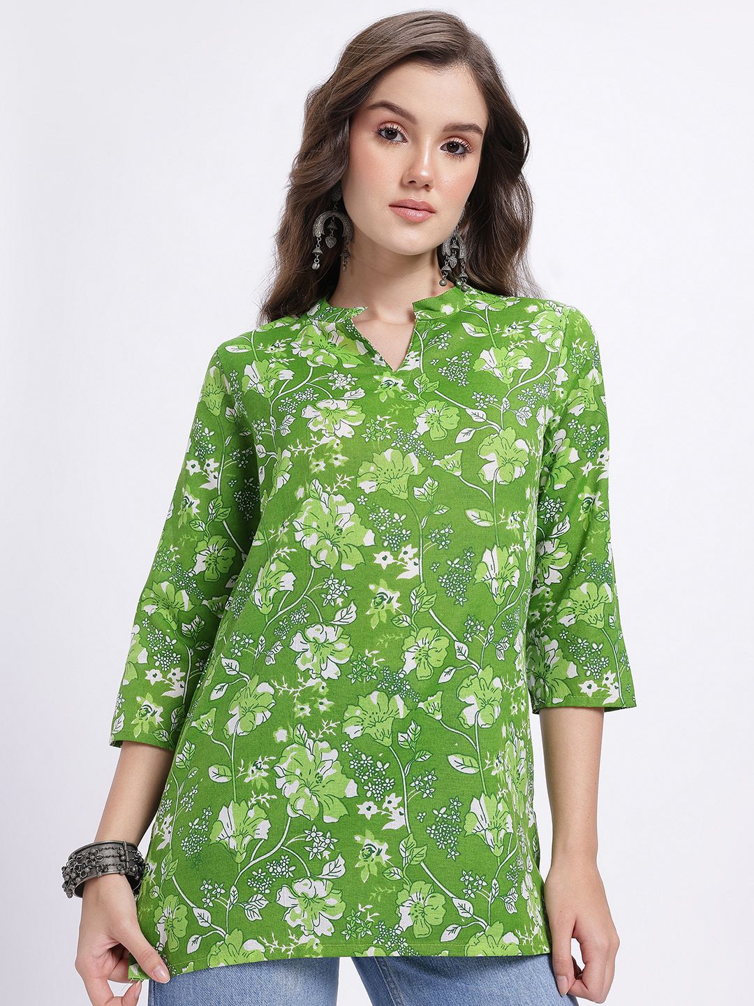 HERE&NOW Floral Print Short Kurti-picture-18