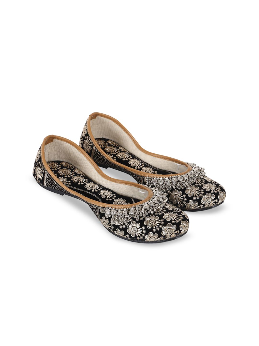 DFR Women Embellished Ethnic Mojaris Flats-image-2