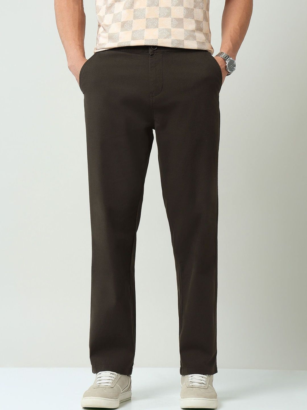AD By Arvind Men Smart Regular Fit Mid-Rise Trousers-picture-22