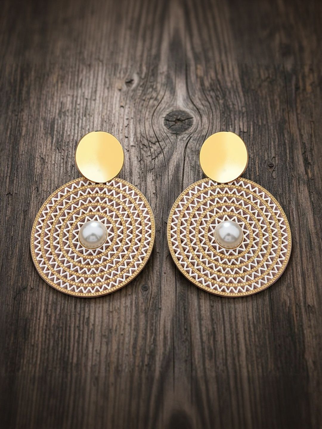 DressBerry 18kt Anti Tarnish Circular Drop Earrings-picture-10