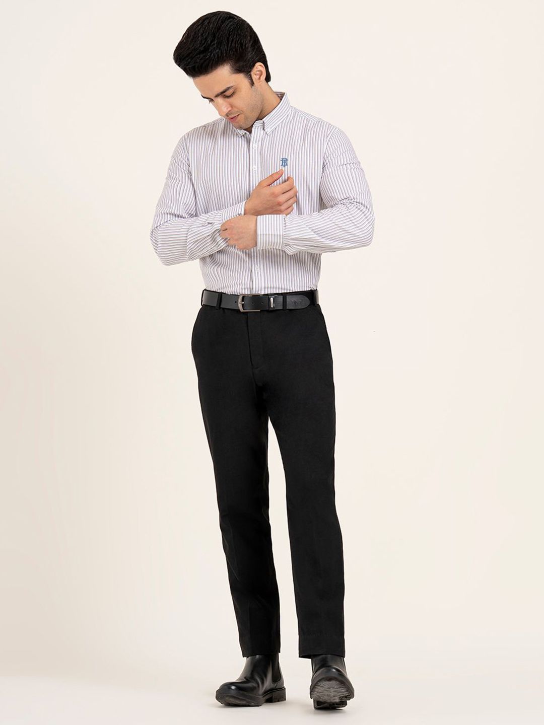Red Tape Men Vertical Striped Pure Cotton Stylish Everyday Refined Look Formal Shirt-picture-37