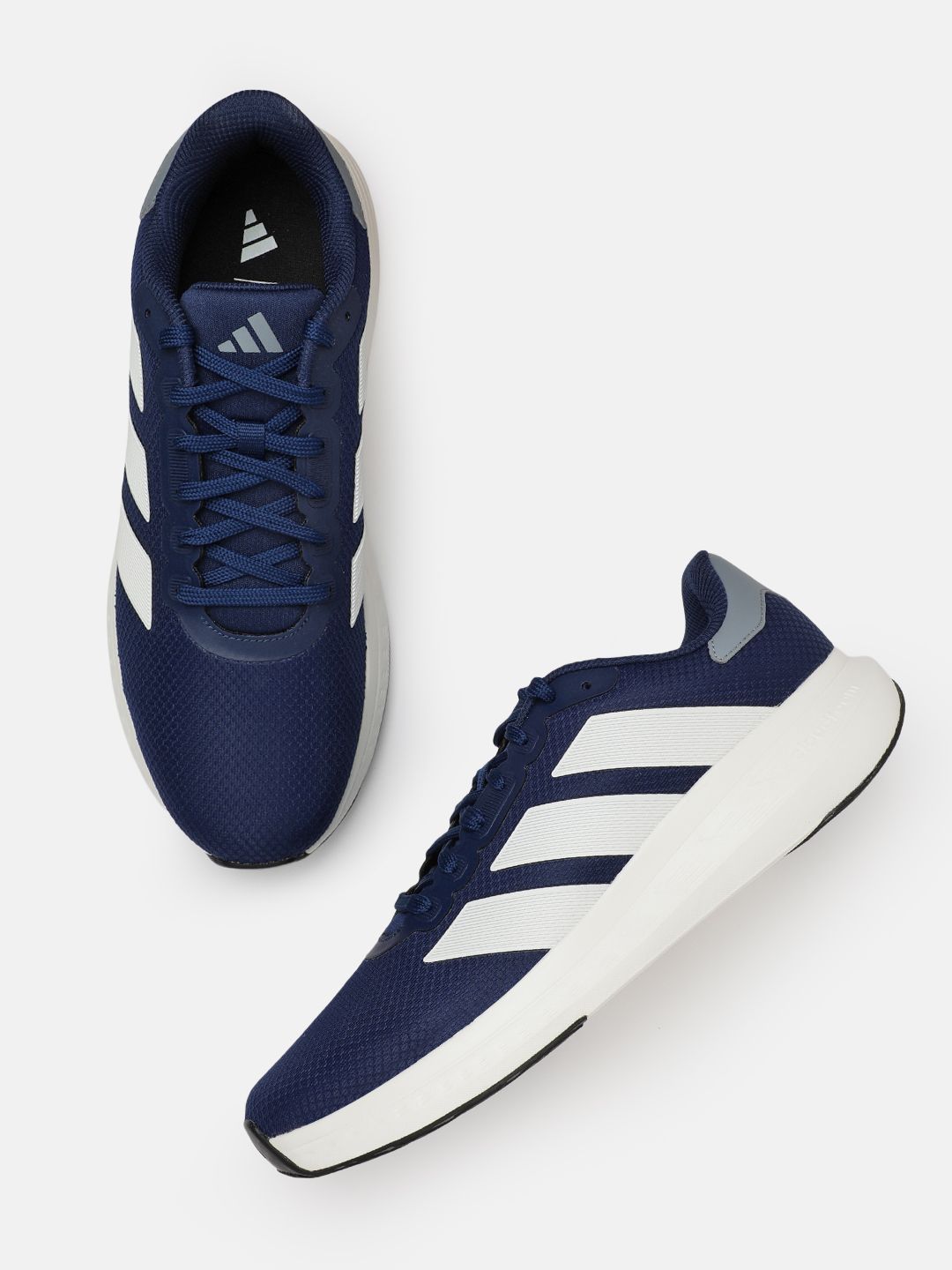 ADIDAS Men Woven Design Round-Toe Aero Surge Stride Running Shoes with Striped Detail