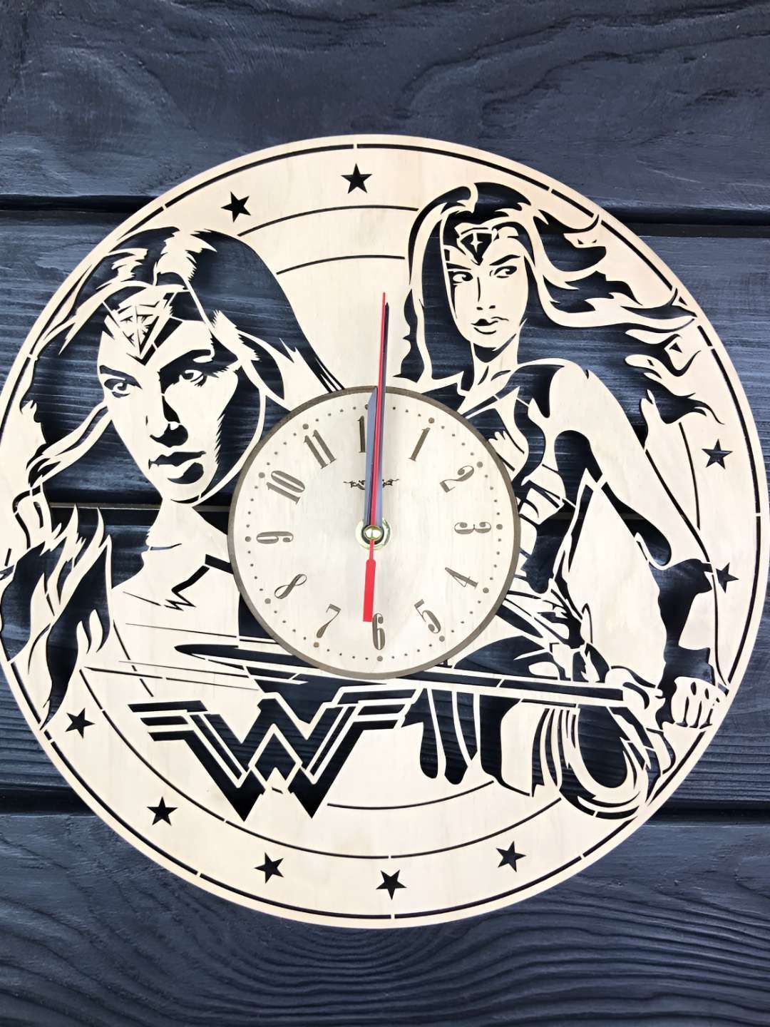 QEZNEF Beige Analogue Traditional Wooden Wall Clock-picture-40