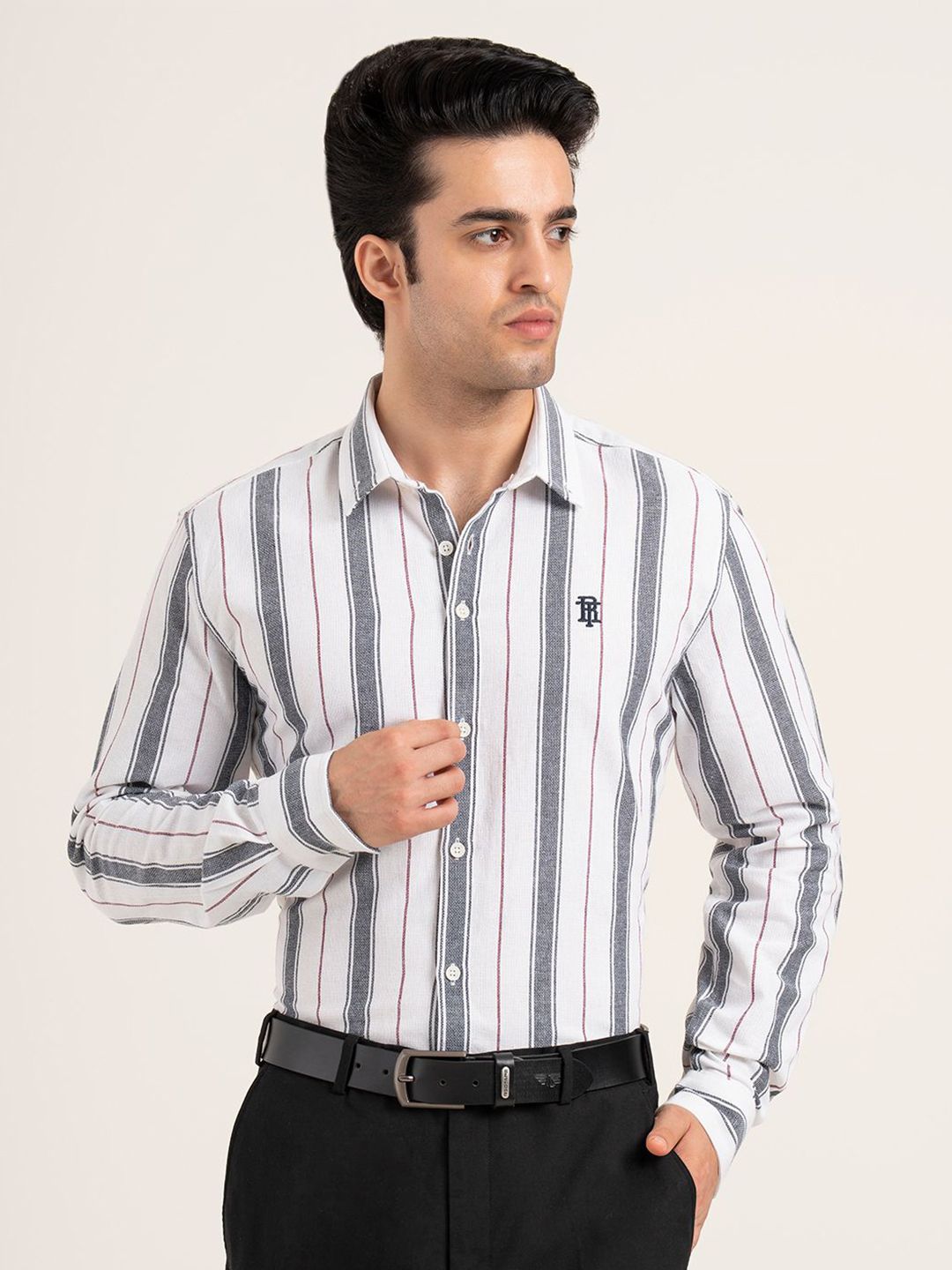 Red Tape Men Vertical Striped Pure Cotton Shirt for Refined Casual Style Formal Shirt-picture-34