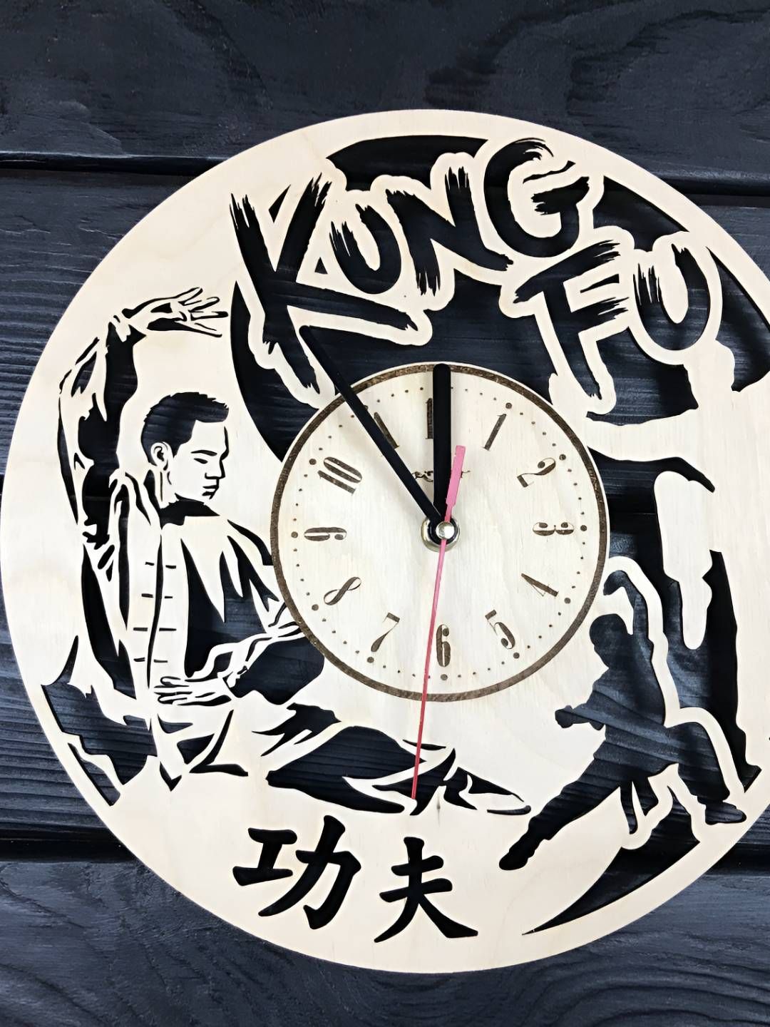 QEZNEF Beige & Black Traditional Analogue Wall Clock-picture-18