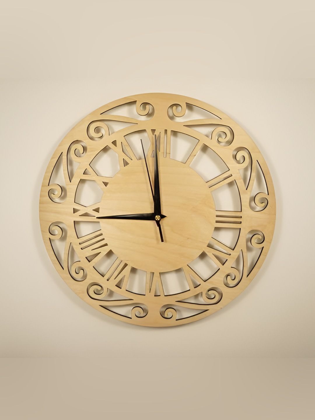 QEZNEF Brown Geometric Traditional Analogue Wooden Wall Clock-picture-22