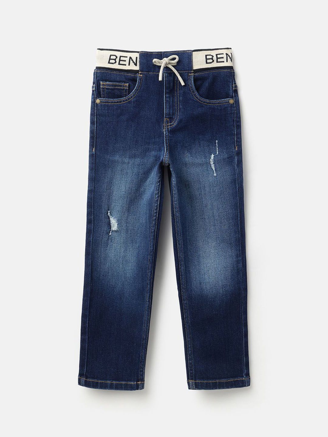 United Colors of Benetton Boys Regular Fit Mid-Rise Light Fade Denim Jeans-picture-54