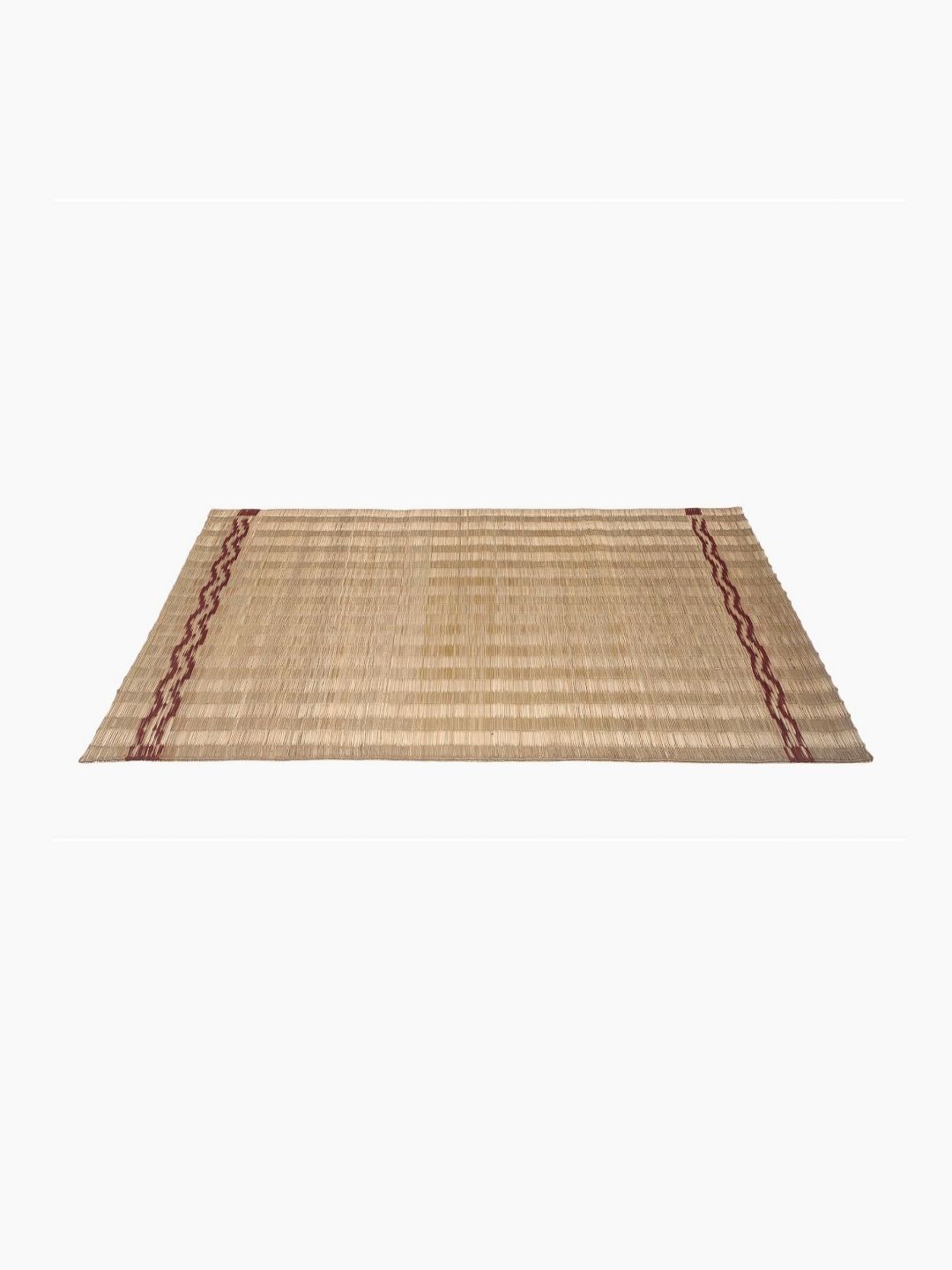 FERRA INDICA Beige & Maroon Natural Stripes Madurkathi Floor Mat-picture-44