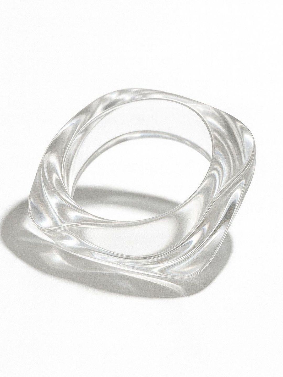 ATIBELLE Geometric-Shaped Glossy Resin Bangle