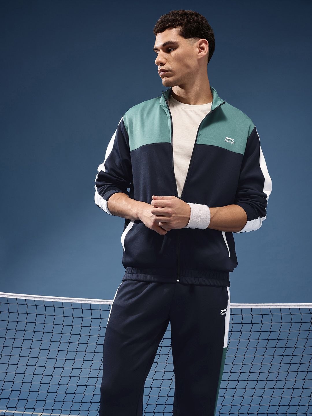 Slazenger Colourblocked Mock Collar Sports Jacket and Joggers-picture-39