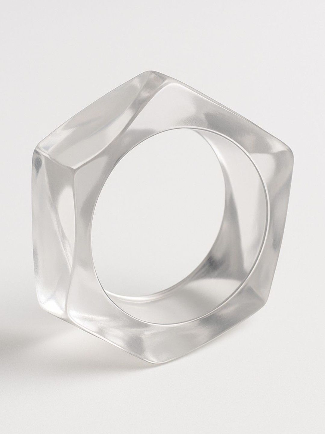ATIBELLE Geometric-Shaped Glossy Resin Bangle