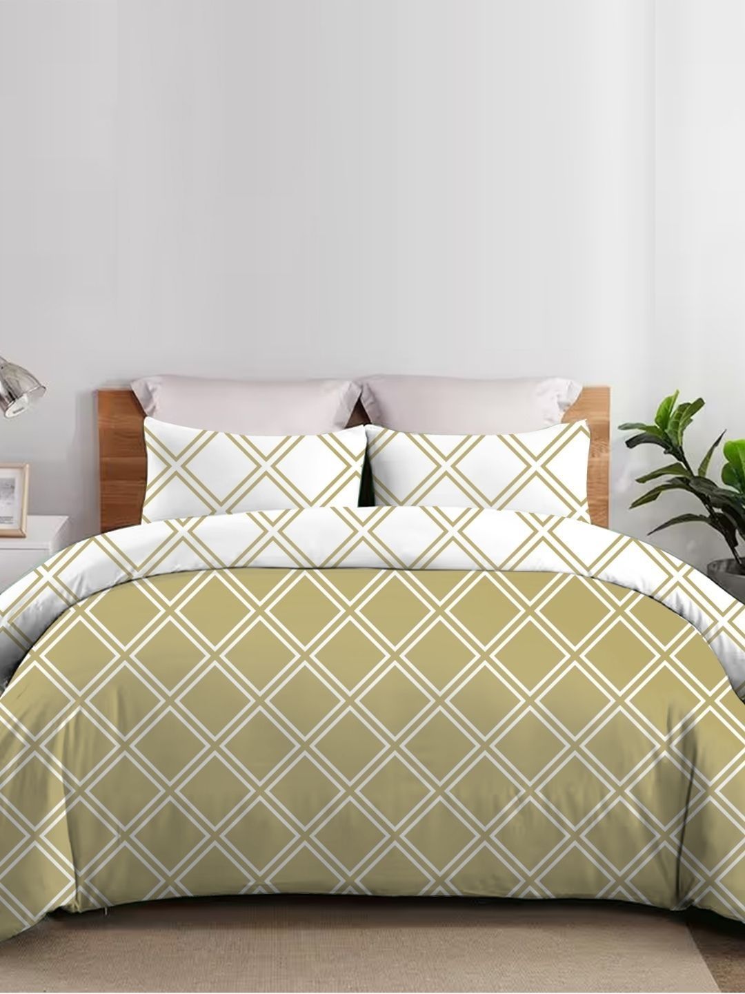 Sleeping Owls- because your sleep matters Green & White Geometric 150 GSM Comforter-picture-36