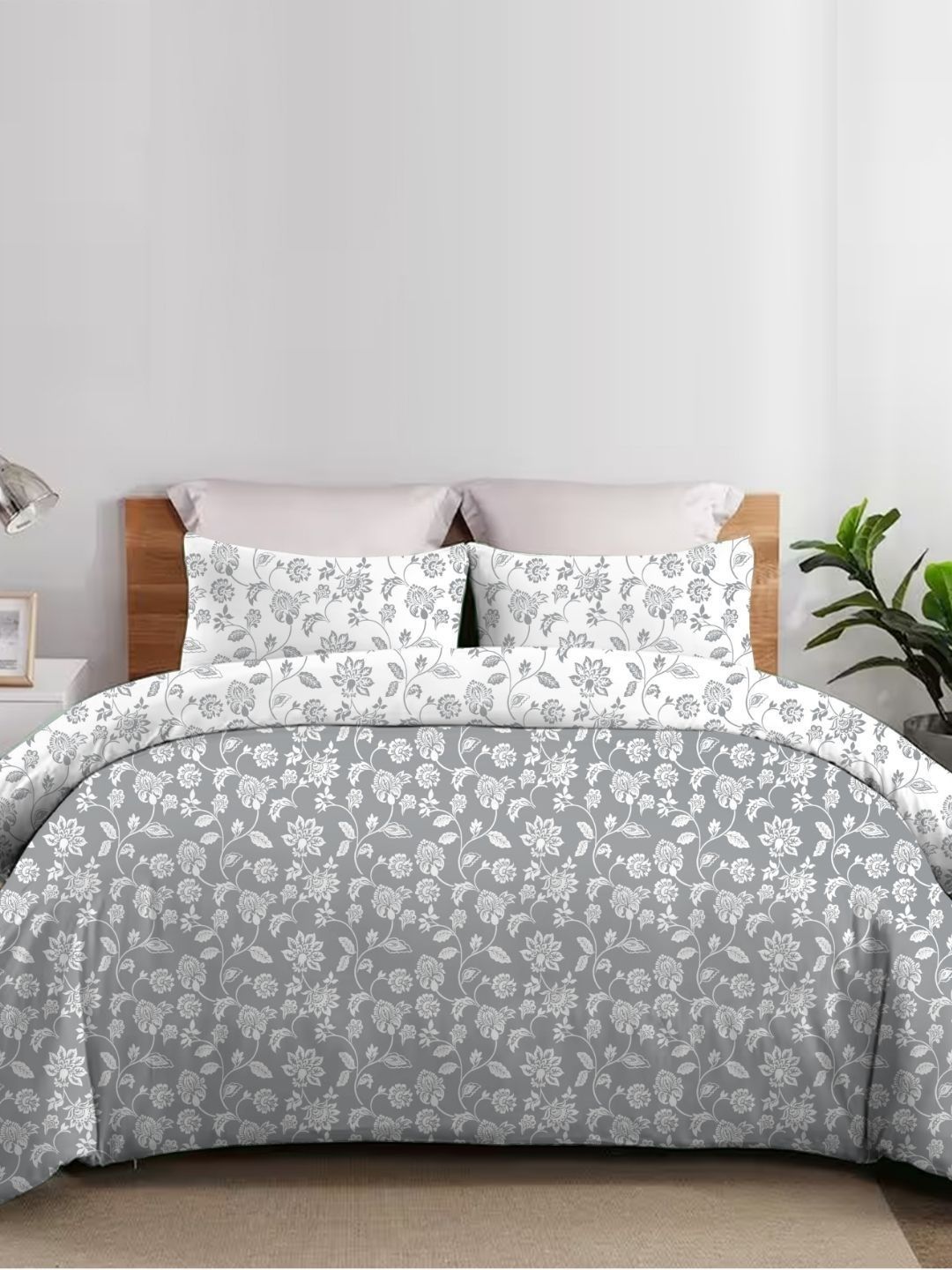 Sleeping Owls- because your sleep matters Grey & White Ethnic Motifs 150 GSM Comforter-picture-32