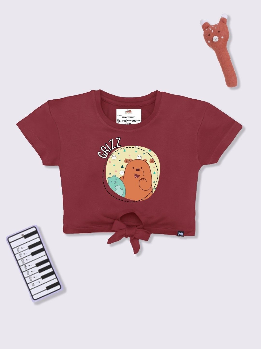 YK X Minute Mirth We Bare Bears Graphic Printed Crop Top-picture-2
