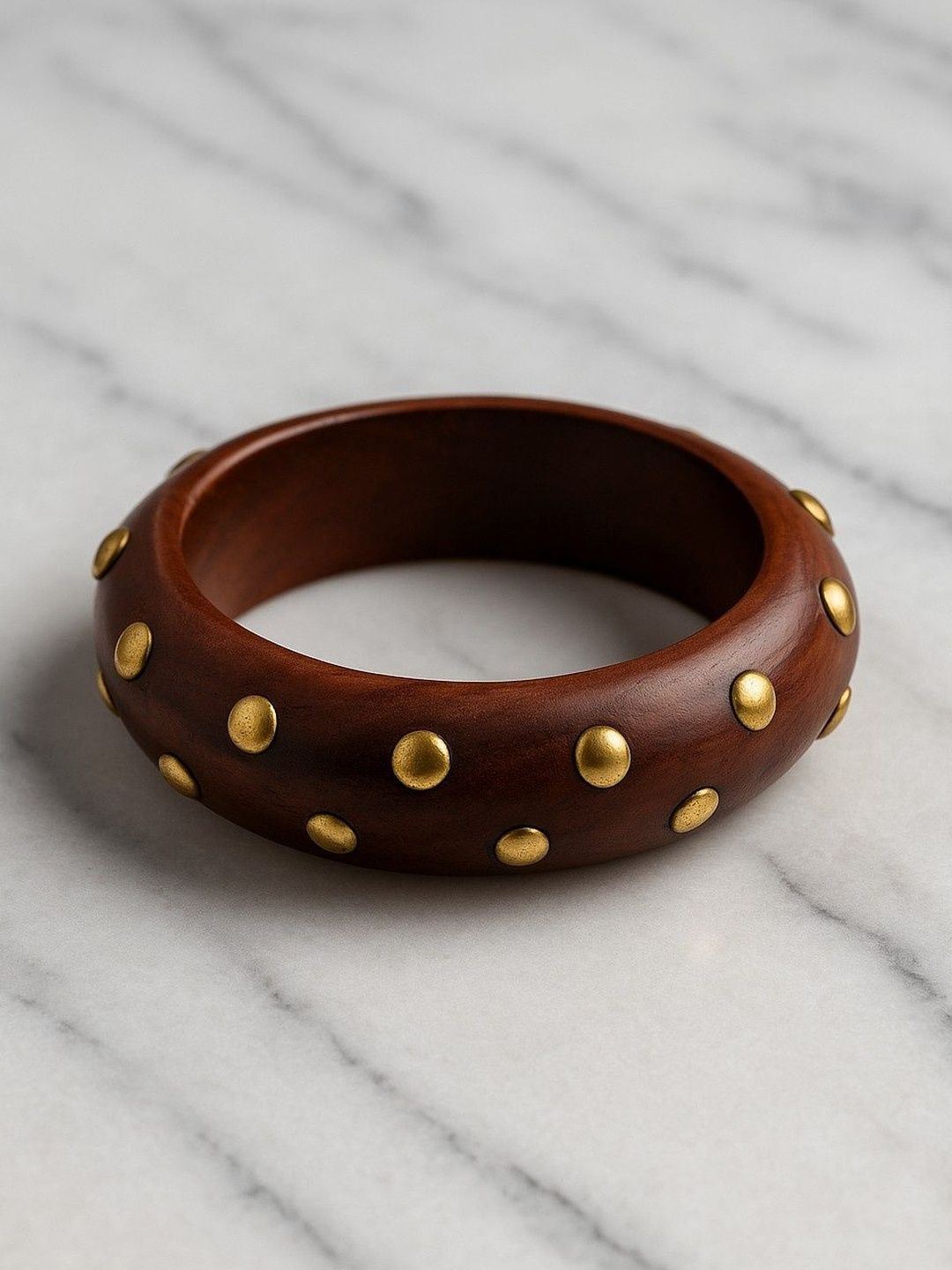 ATIBELLE Women Gold-Plated Contemporary Textured Bangle