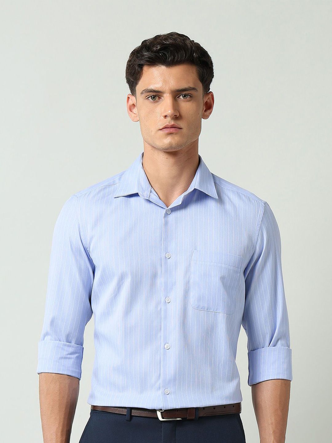 AD By Arvind Men Vertical Striped Spread Collar Formal Shirt-picture-34