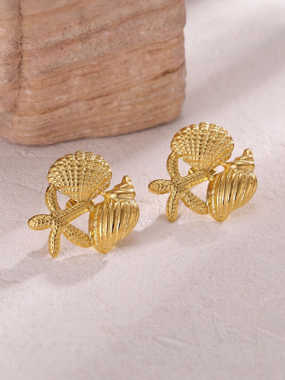 DressBerry Stainless Steel 18Kt Gold- Plated Anti Tarnish Korean Animal Shaped Studs-picture-36