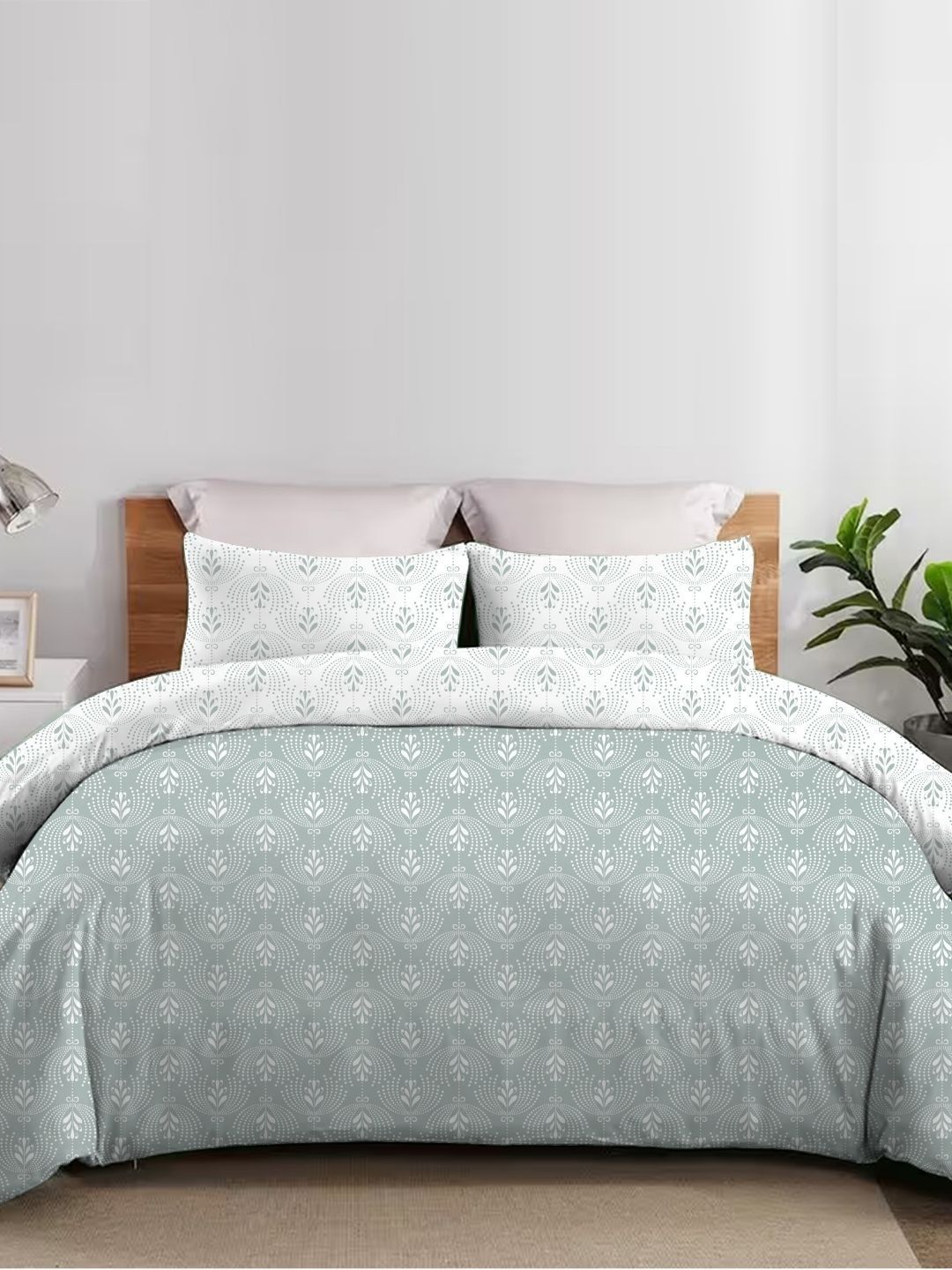 Sleeping Owls- because your sleep matters Green & White Ethnic Motifs 150 GSM Comforter-picture-33