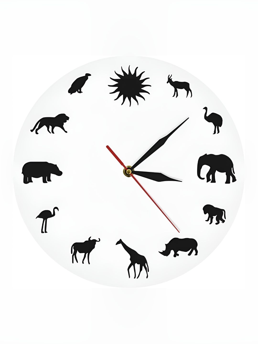 QEZNEF White And Black Contemporary Round Analogue Wall Clock-picture-24