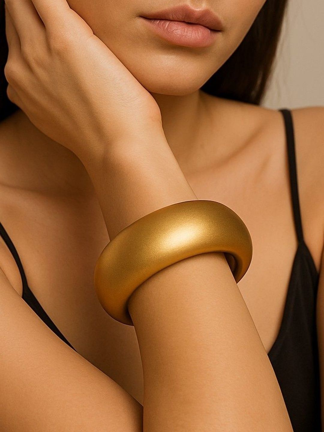 ATIBELLE Women Set Of 3 Round-Shaped Resin Bangles