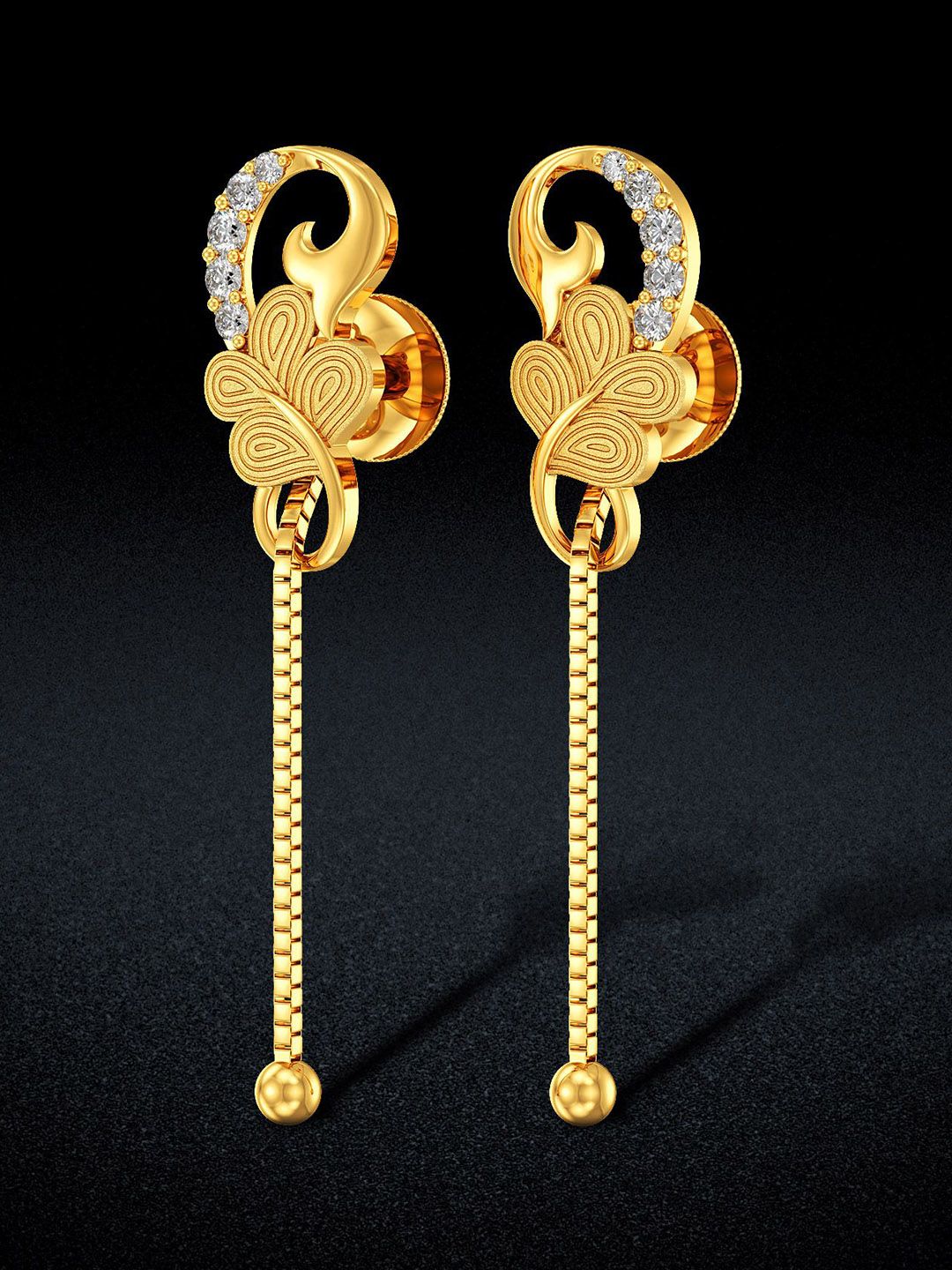 Joyalukkas 22Kt Gold Enchant Drop Earring - 3.56 g-picture-26