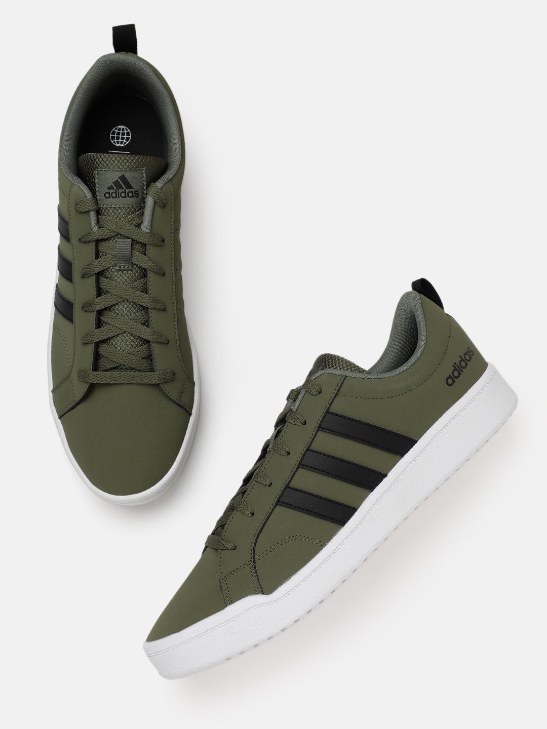 ADIDAS Men Striped Round-Toe VS PACE 2.0 IKD Leather Sneakers-picture-54