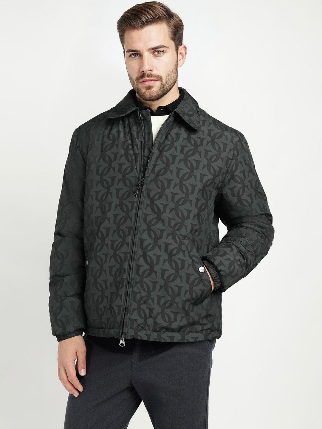 GANT Men Spread Collar Brand Logo Printed Lightweight Tailored Jacket-picture-27