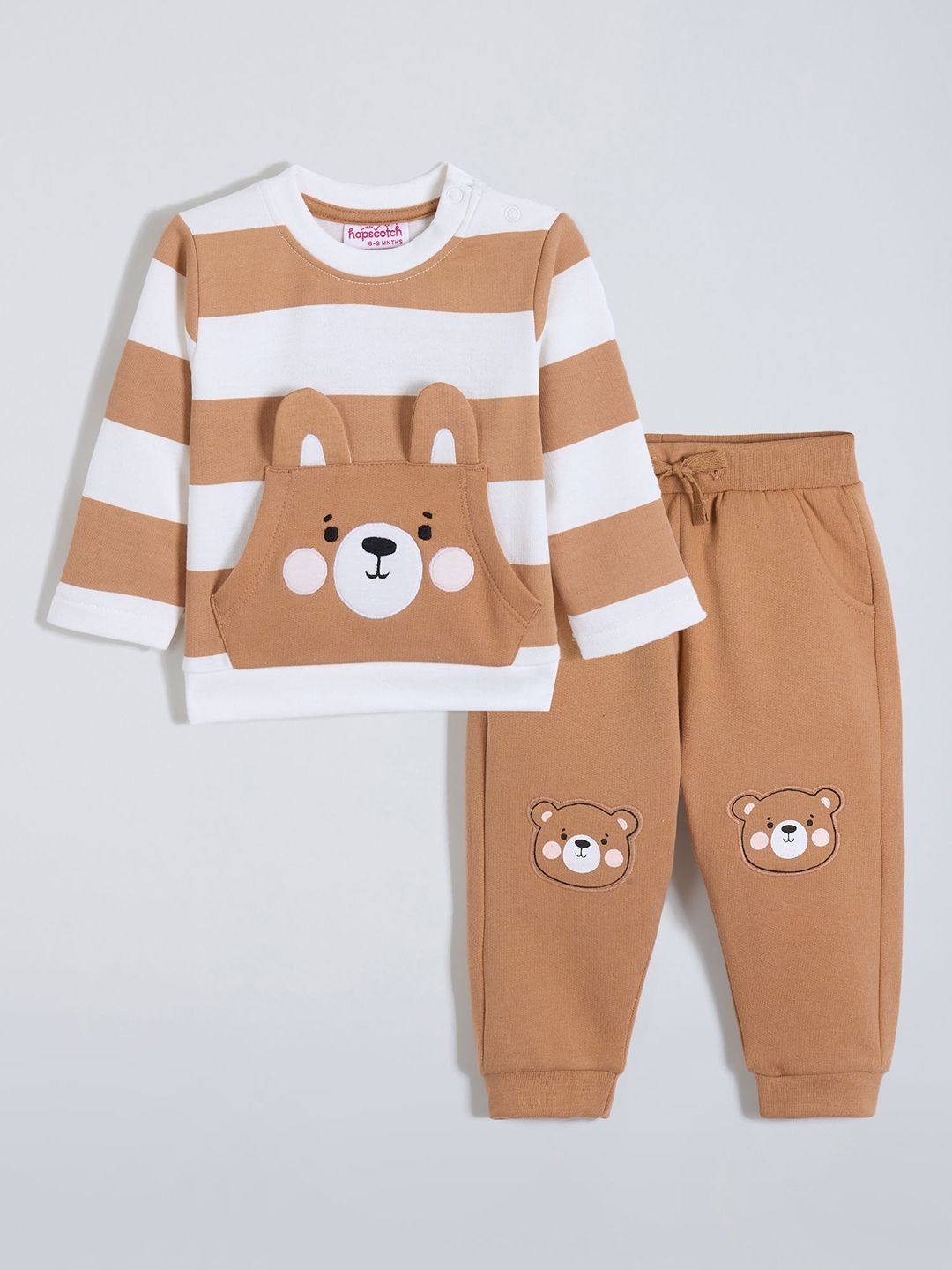 Hopscotch Boys 2-Pc Teddy Applique Cotton Jogger Set-picture-11