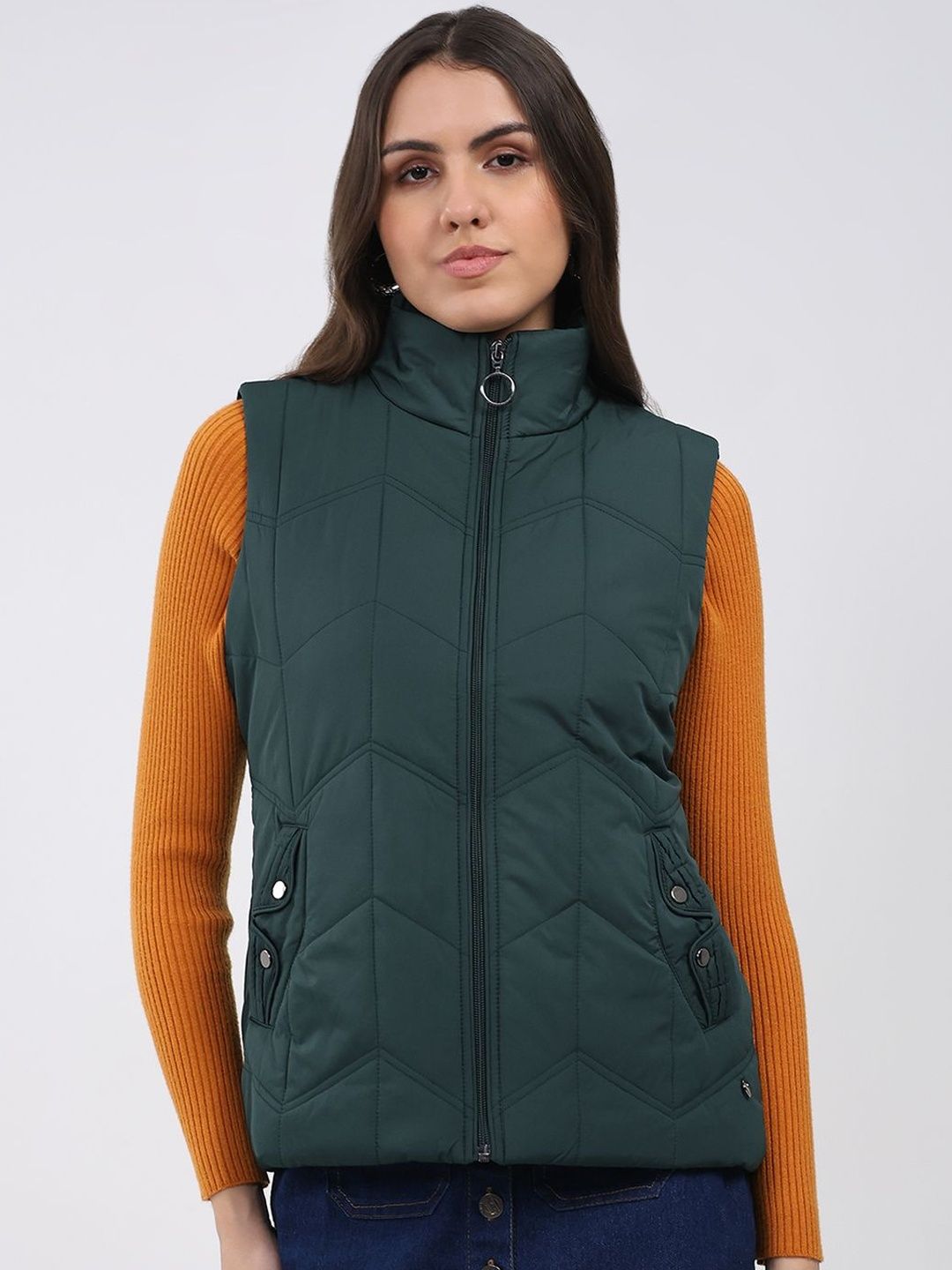 Monte Carlo Women Spread Collar Sleeveless Puffer Jacket-picture-39