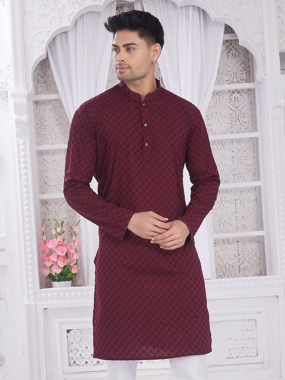 DIVISIVE Men Embroidered Thread Work Kurta-picture-15
