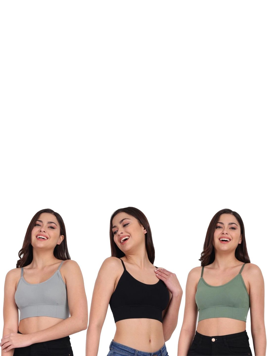 US FASHION Pack Of 3 Full Coverage Lightly Padded Sports Bra-picture-13