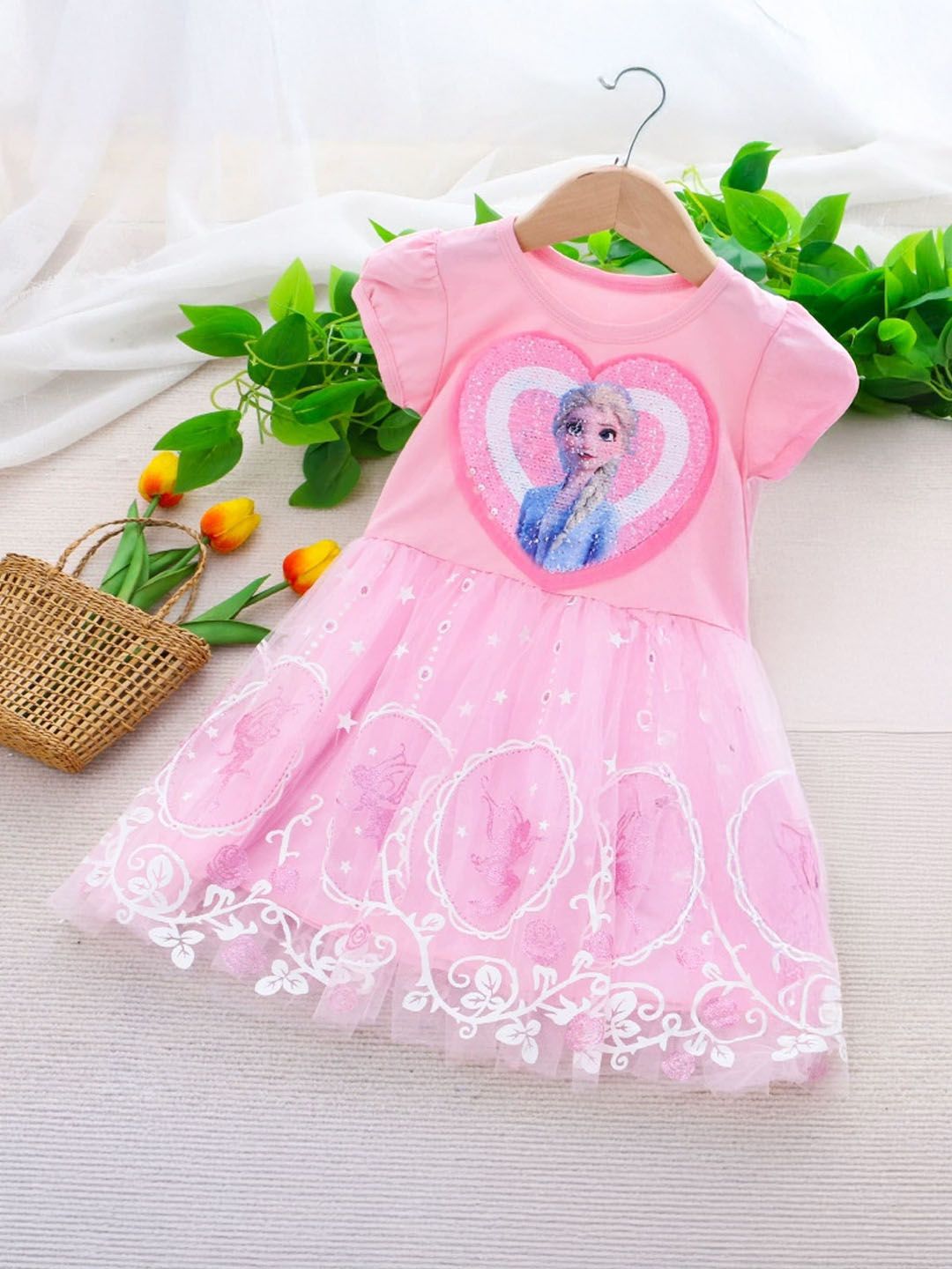 Xsole Floral Printed Round Neck Fit & Flare Mini Dress-picture-23