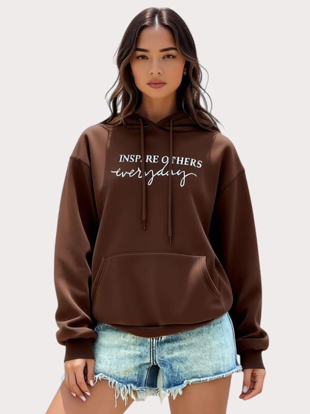 Mast & Harbour Women Typography Printed Long Full Sleeves Hooded Sweatshirt-picture-31