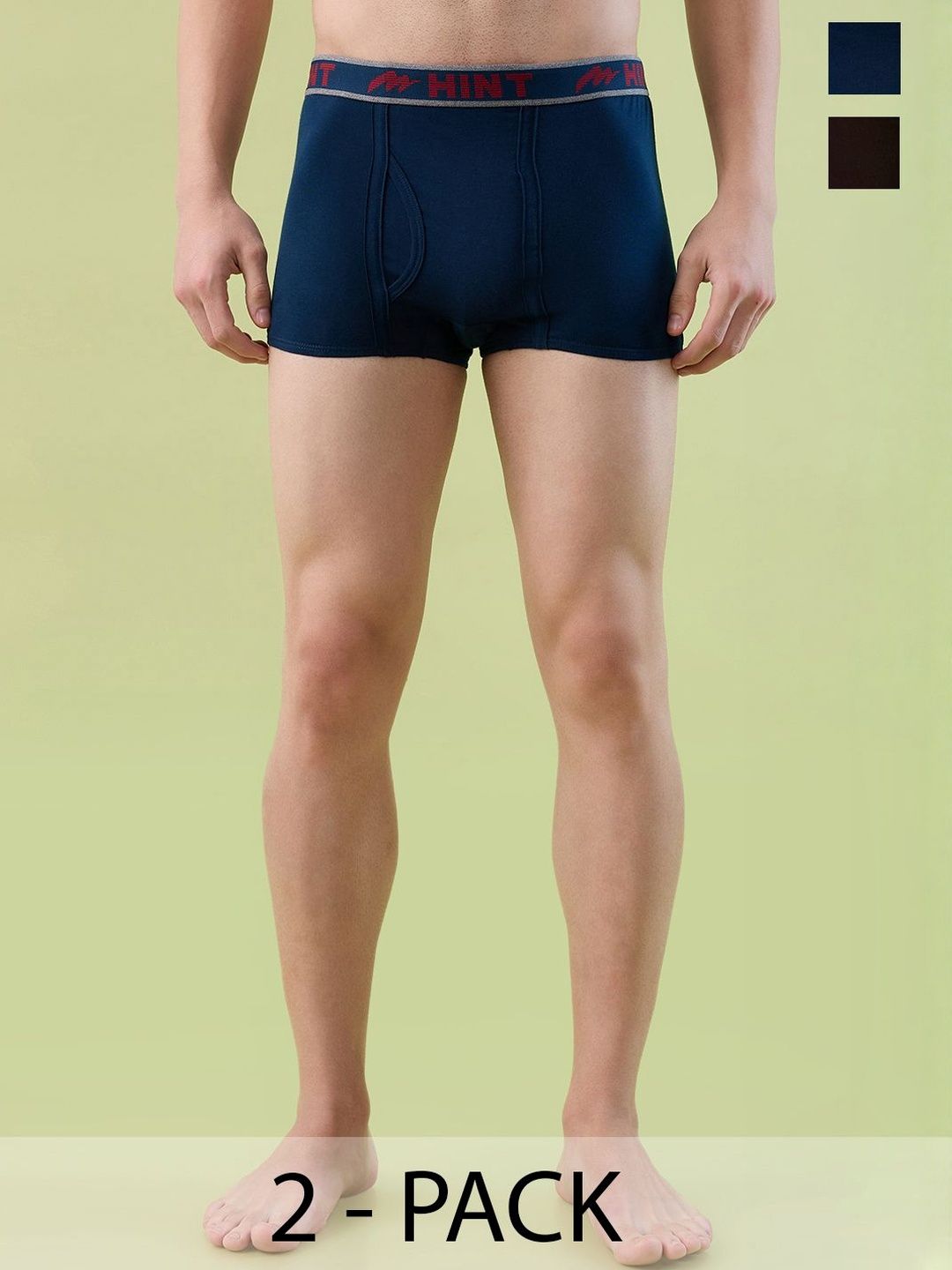 HINT Men Pack Of 2 Assorted Soft Cotton Moisture-Absorbing Breathable Long Trunks-picture-17