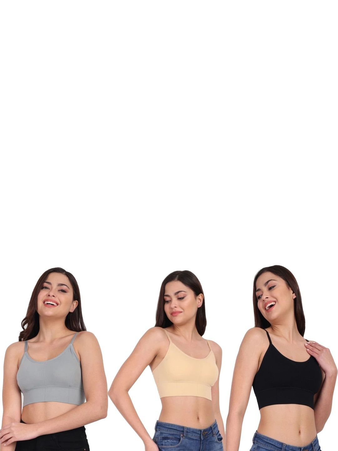 US FASHION Women Pack of 3 Cut and Sew Full Coverage Lightly Padded Bra-picture-35